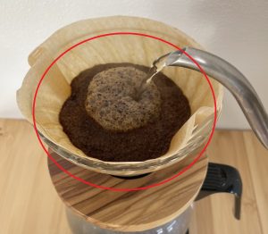 気泡が出てくる様子