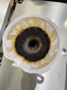 ４回お湯を注ぎ切った直後