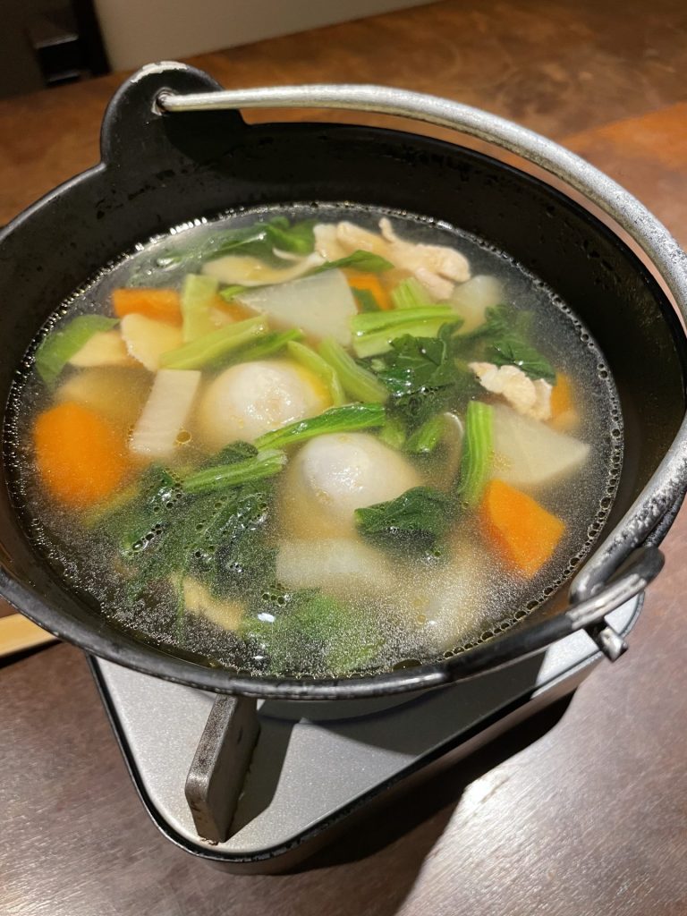 朝食の鬼子蔵汁