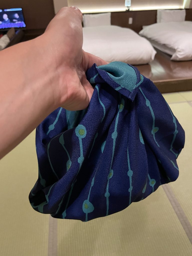 巾着袋でお風呂に行きます