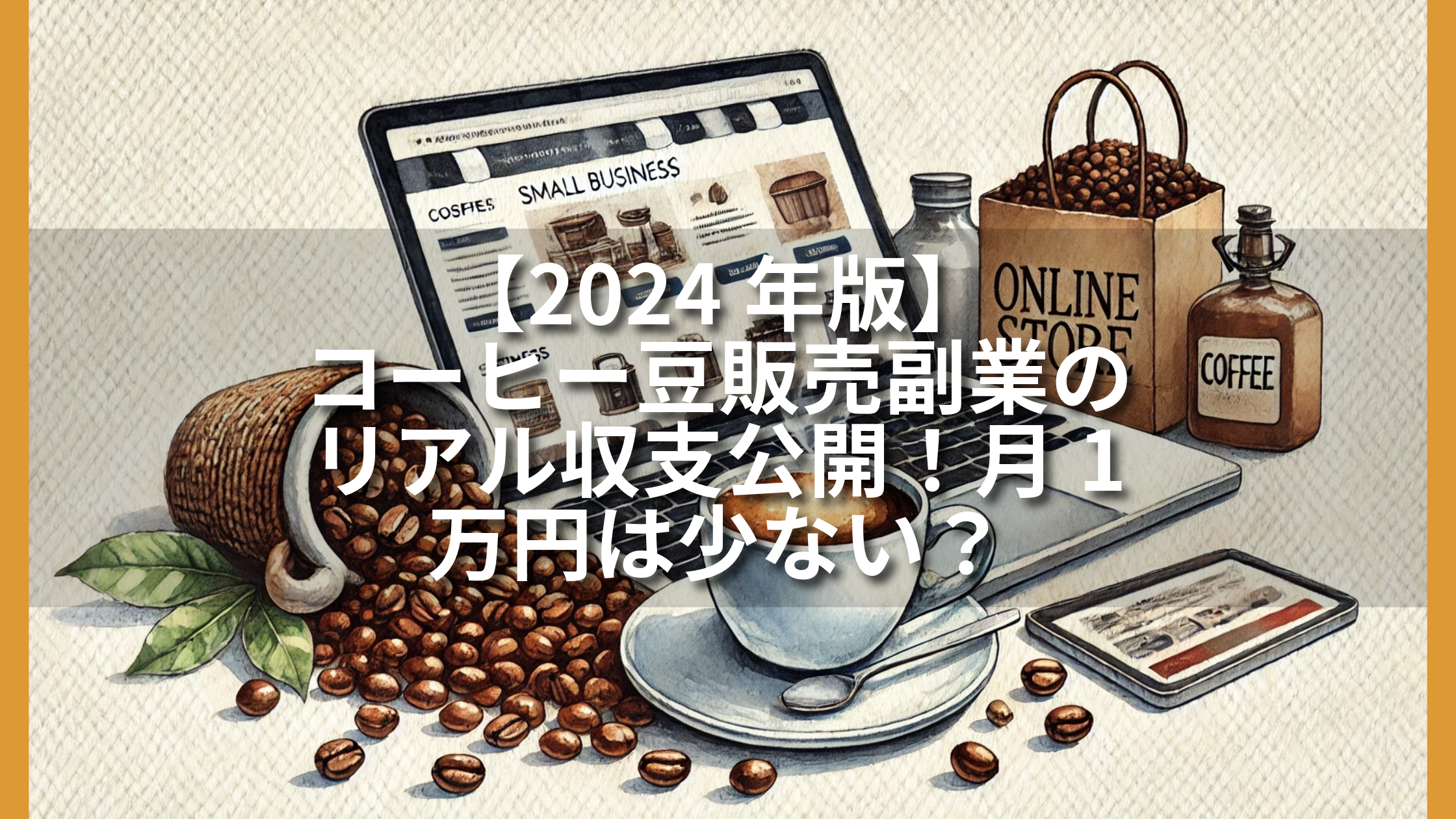 【2024年版】コーヒー豆販売副業のリアル収支公開！月1万円は少ない？